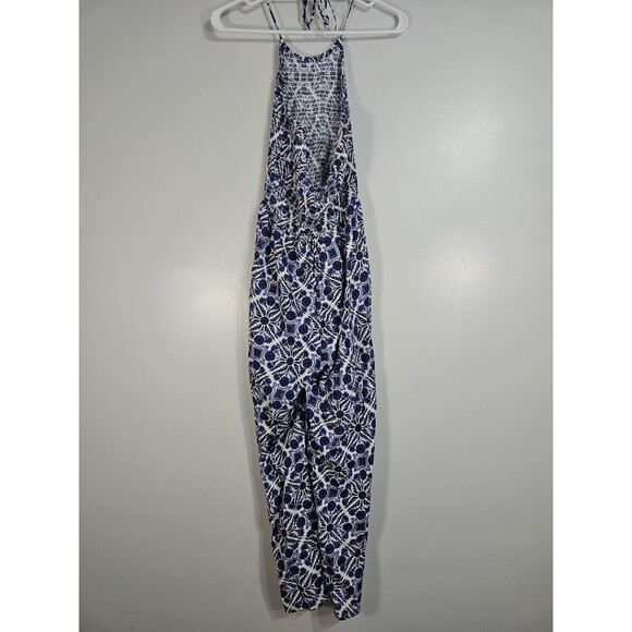 Patron's of Peace Blue & White Extra Small Women's Romper Jumpsuit Smocked NWOT - Picture 6 of 9